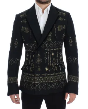Black silk knight slim fit blazer