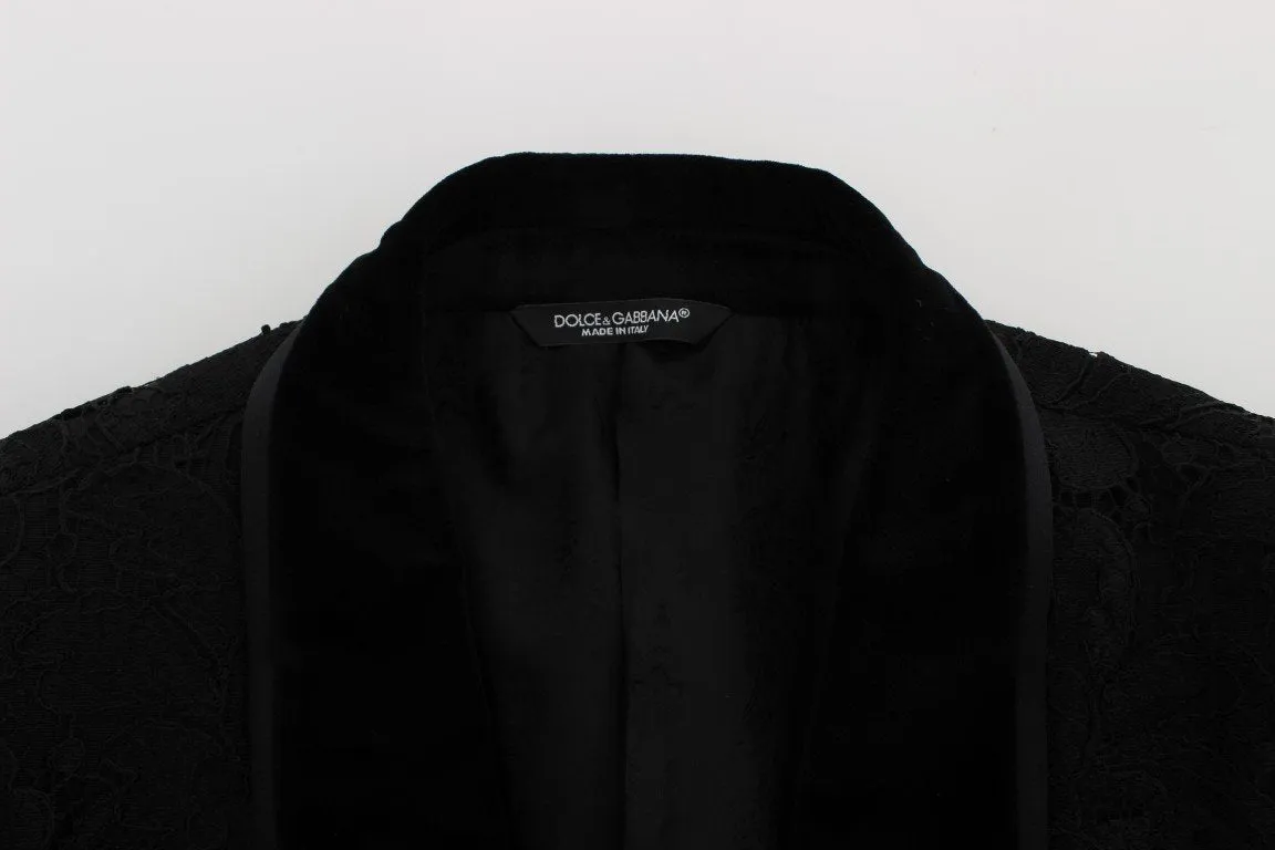 Black Torero Jacquard Slim Blazer Jacket