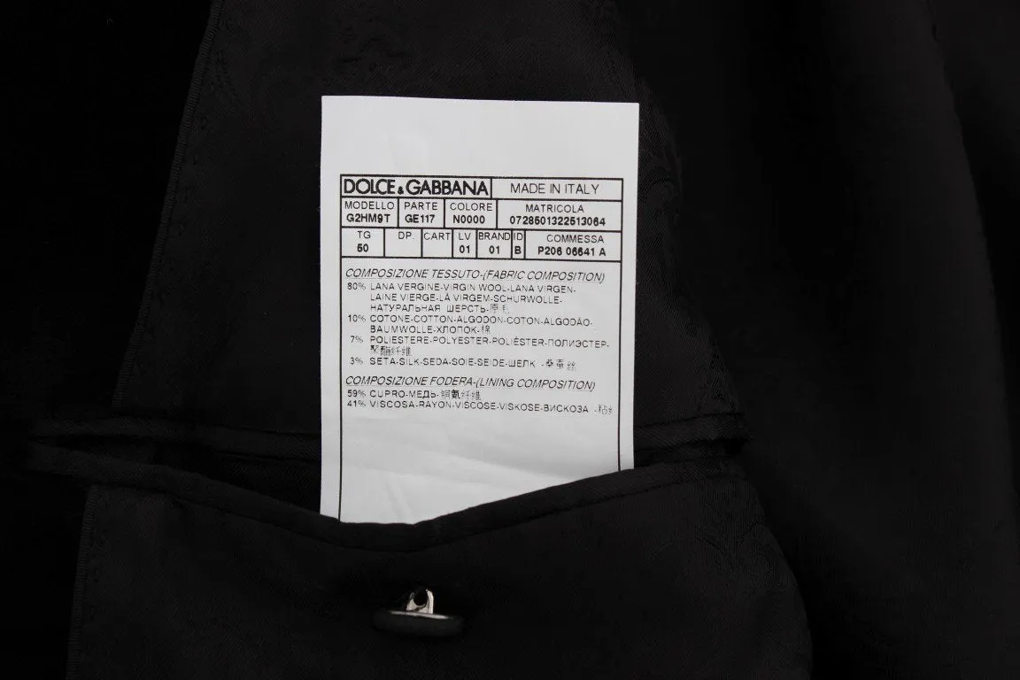 Black Torero Jacquard Slim Blazer Jacket