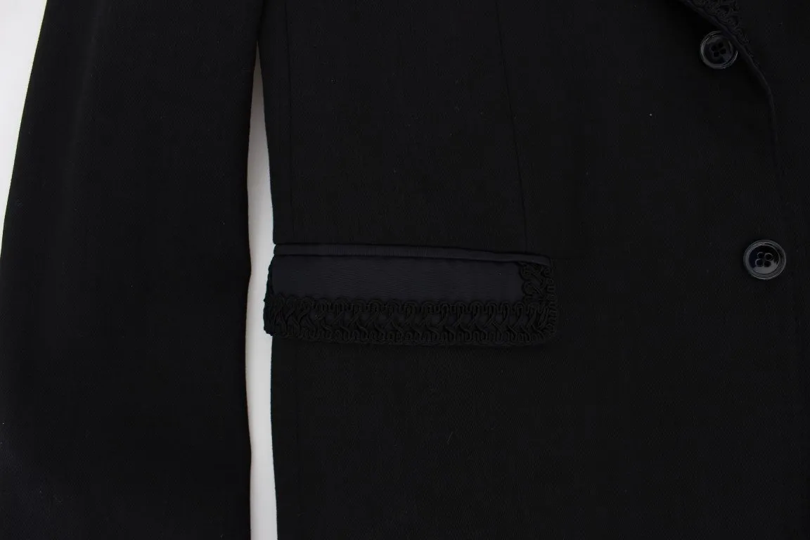Black Torero Slim Fit Stretch Blazer