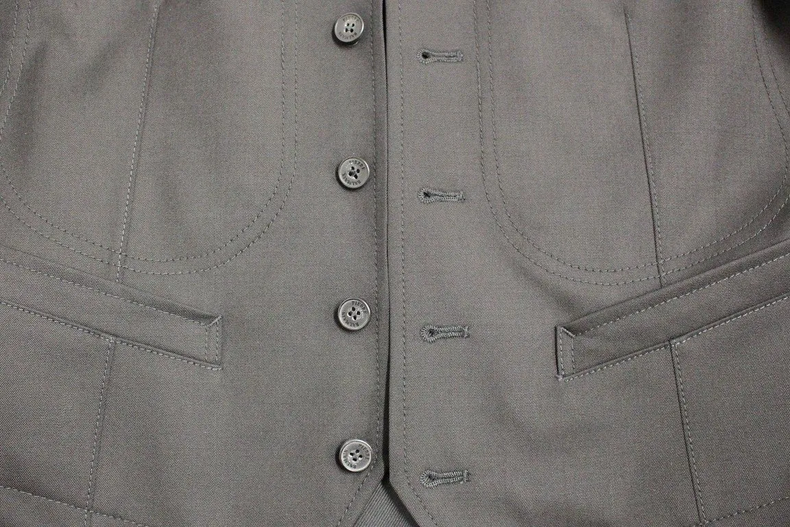 Black two button blazer with Vest