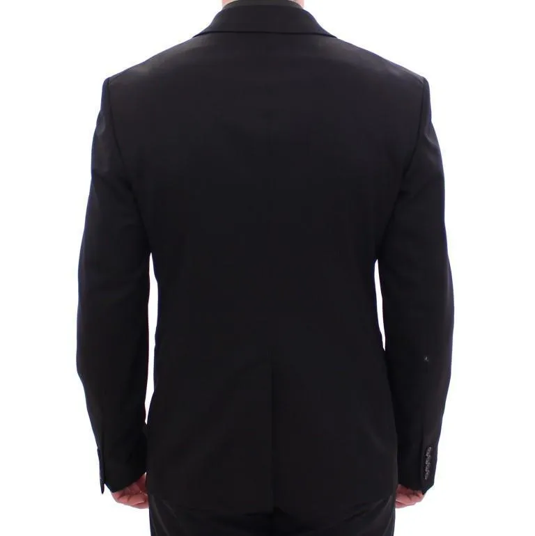 Black two button blazer with Vest