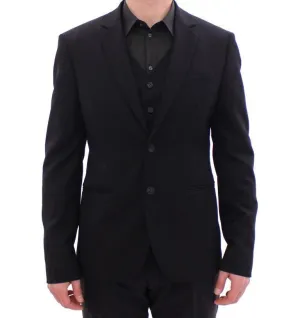 Black two button blazer with Vest