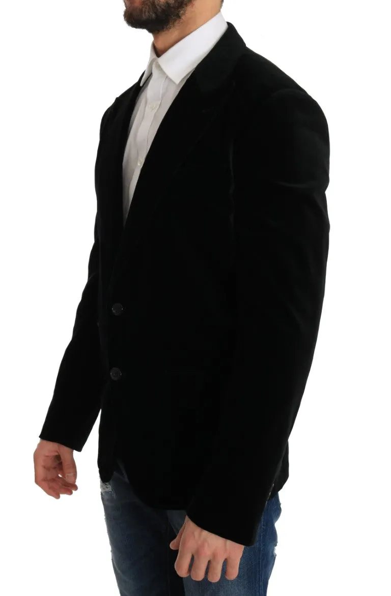 Black Velvet Single Breasted Blazer