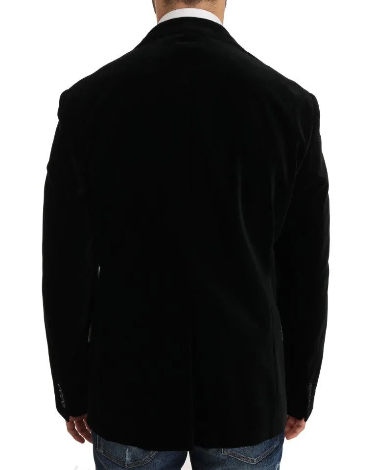 Black Velvet Single Breasted Blazer