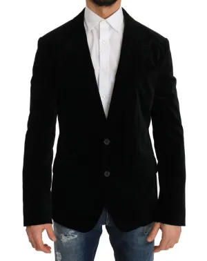 Black Velvet Single Breasted Blazer