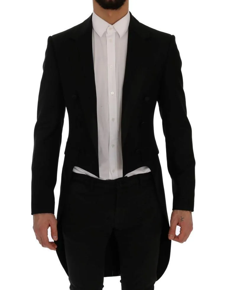 Black Wool Silk Tuxedo Blazer Tailcoat