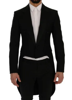 Black Wool Silk Tuxedo Blazer Tailcoat