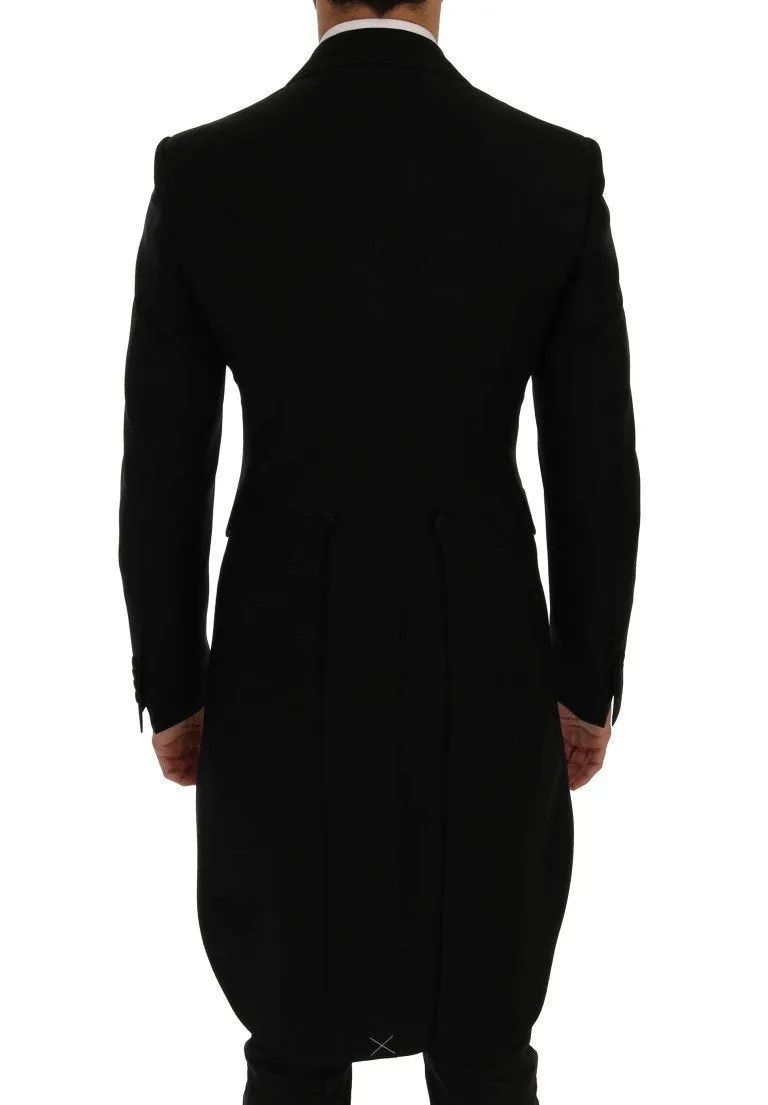 Black Wool Silk Tuxedo Blazer Tailcoat