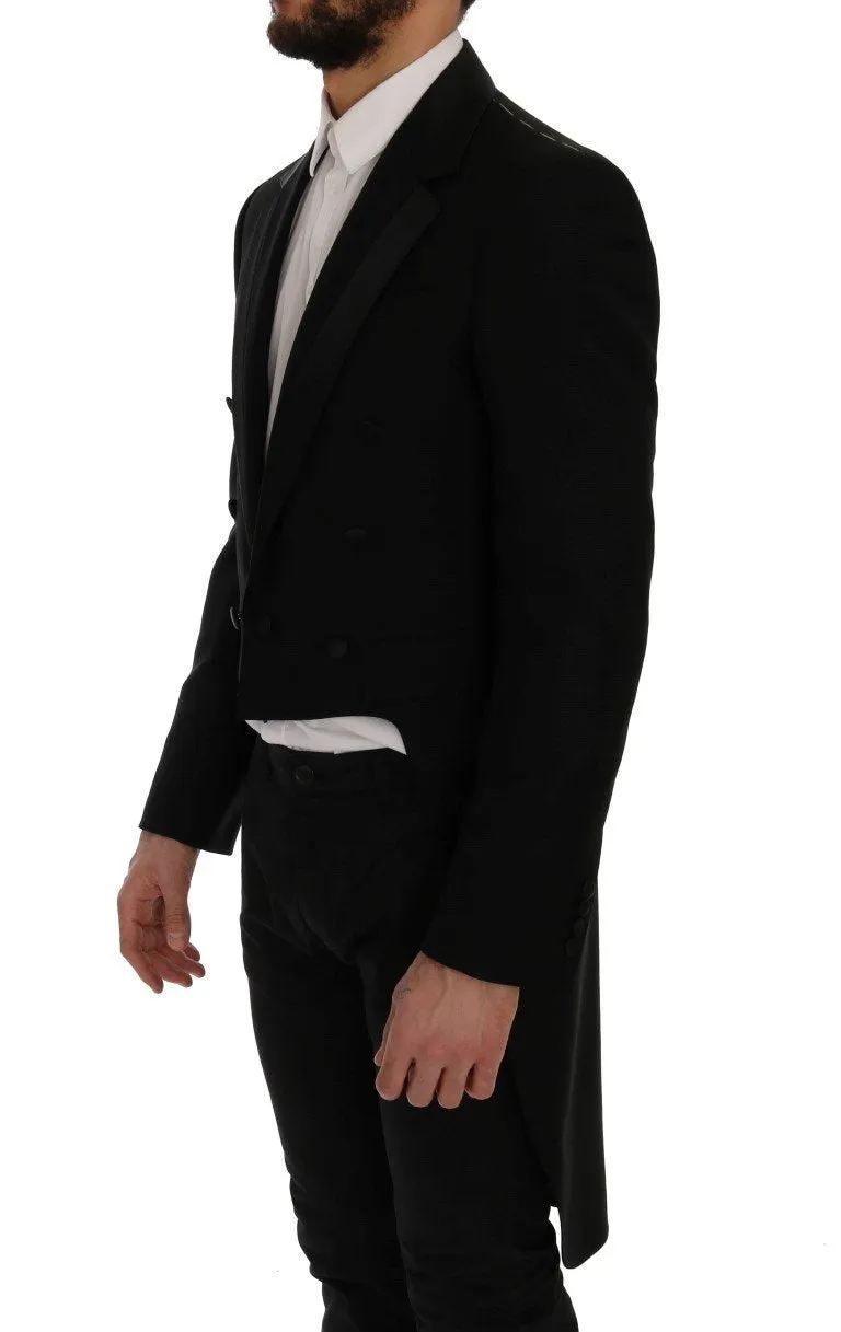 Black Wool Silk Tuxedo Blazer Tailcoat