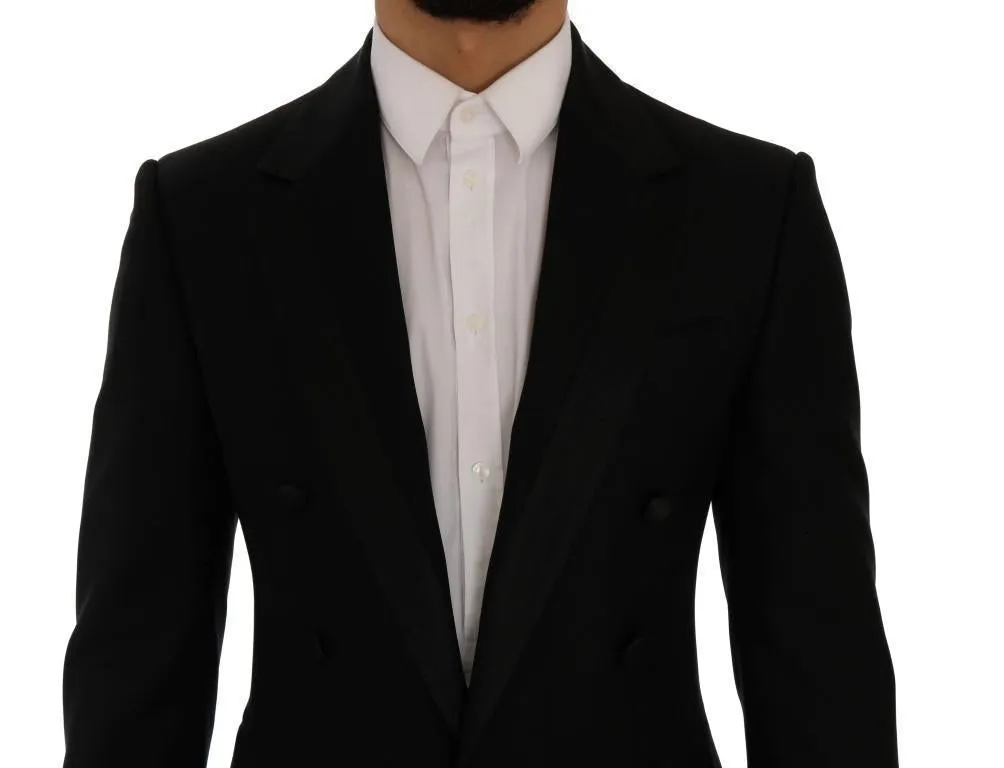 Black Wool Silk Tuxedo Blazer Tailcoat