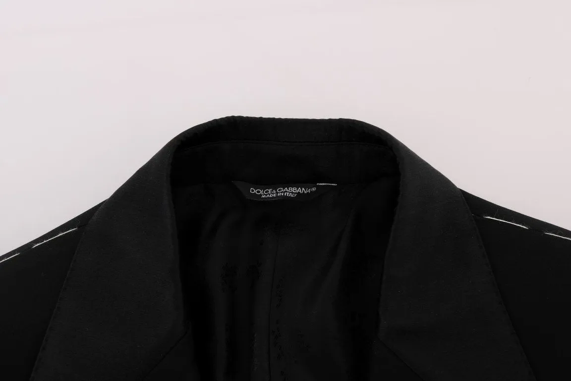 Black Wool Silk Tuxedo Blazer Tailcoat