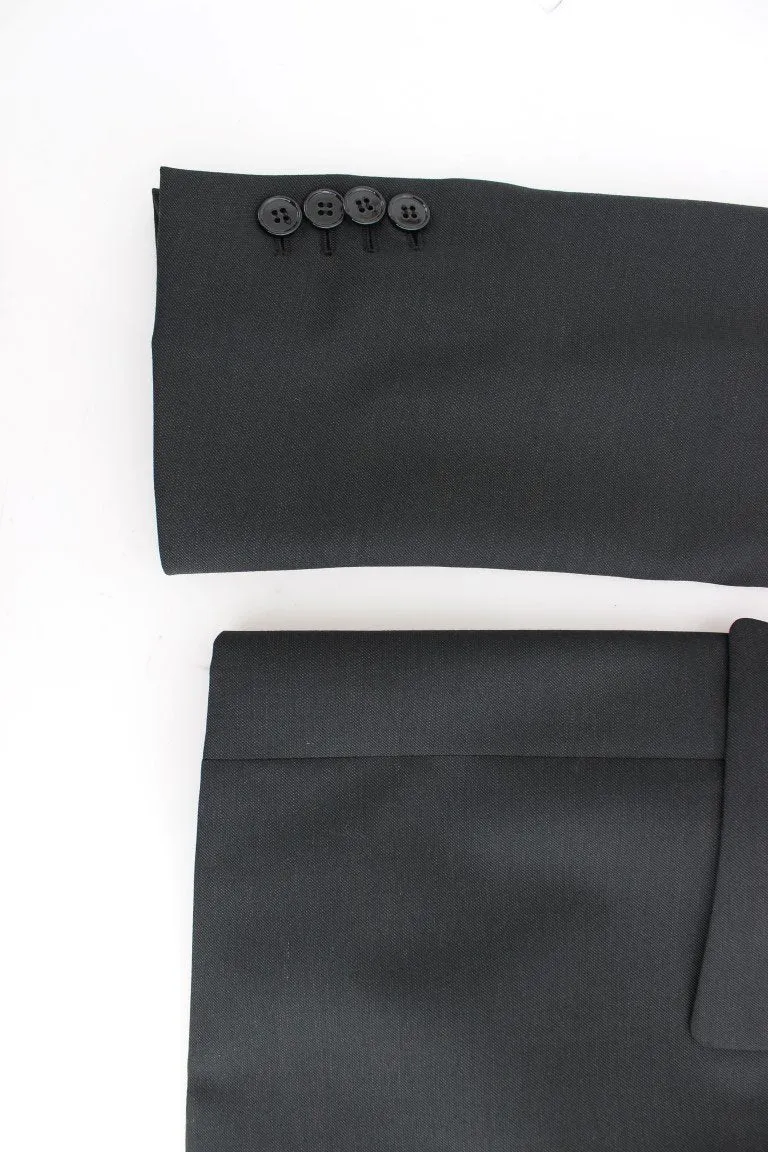 Black wool slim fit blazer