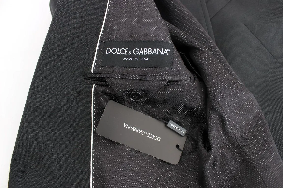 Black wool slim fit blazer