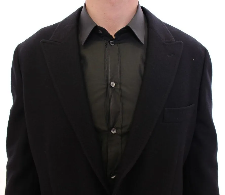 Black wool slim fit blazer