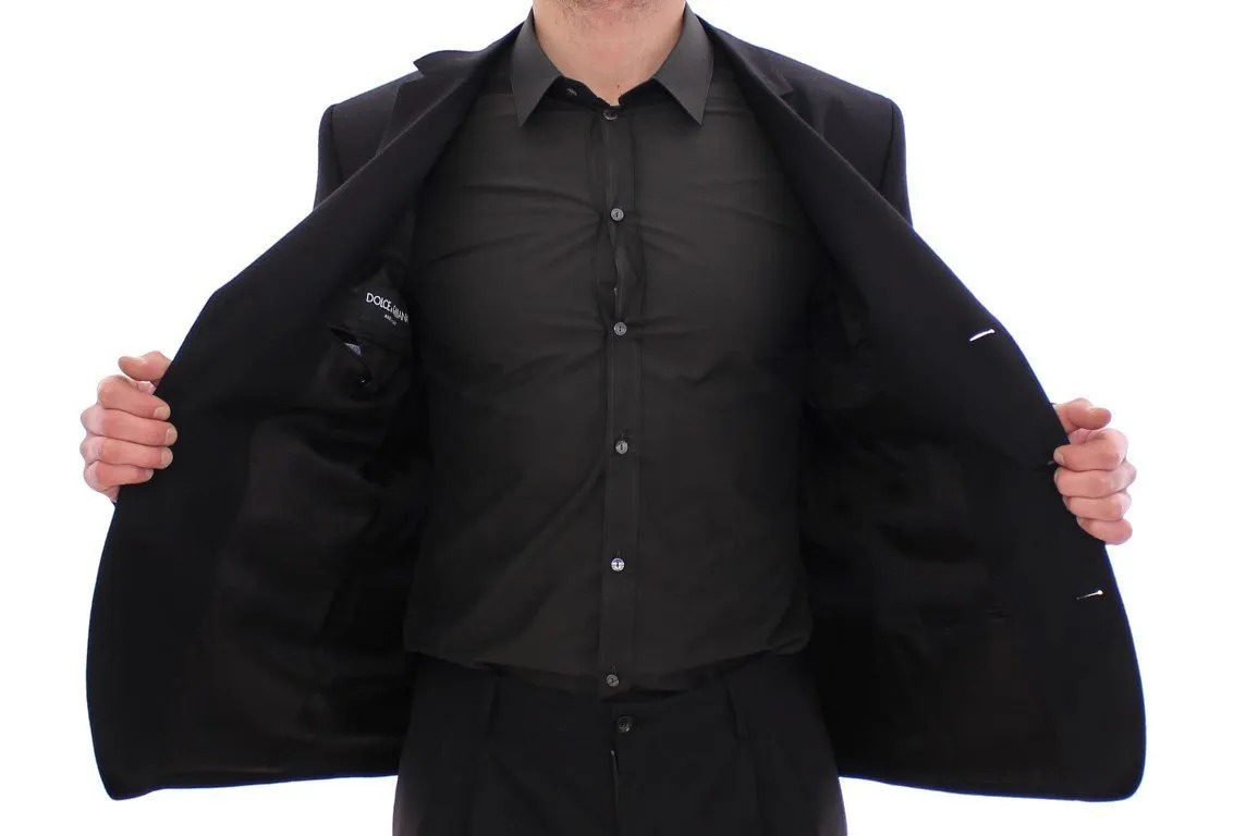 Black wool slim fit blazer