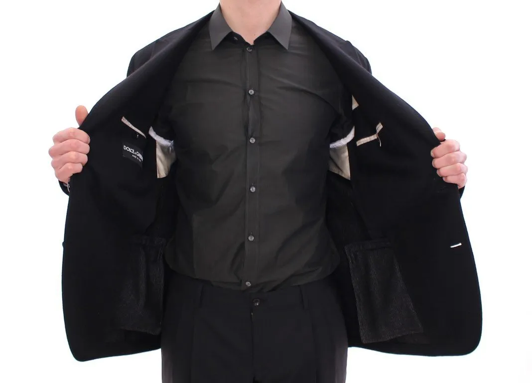 Black wool slim fit blazer