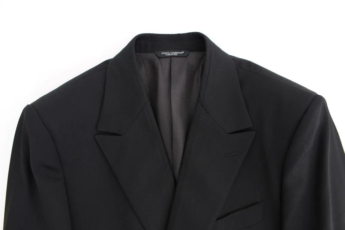 Black wool slim fit blazer