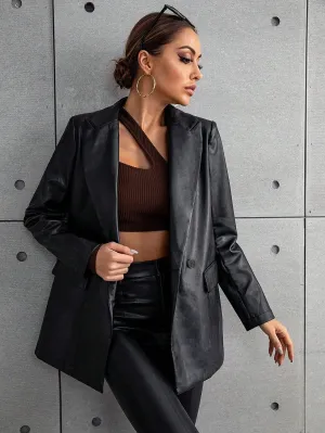 Blazer Raffinéa de Cuello Pico PU
