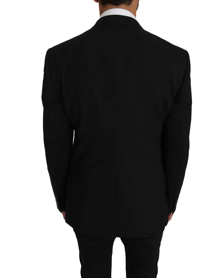 Blazer Vest 2 Piece Black Wool MARTINI