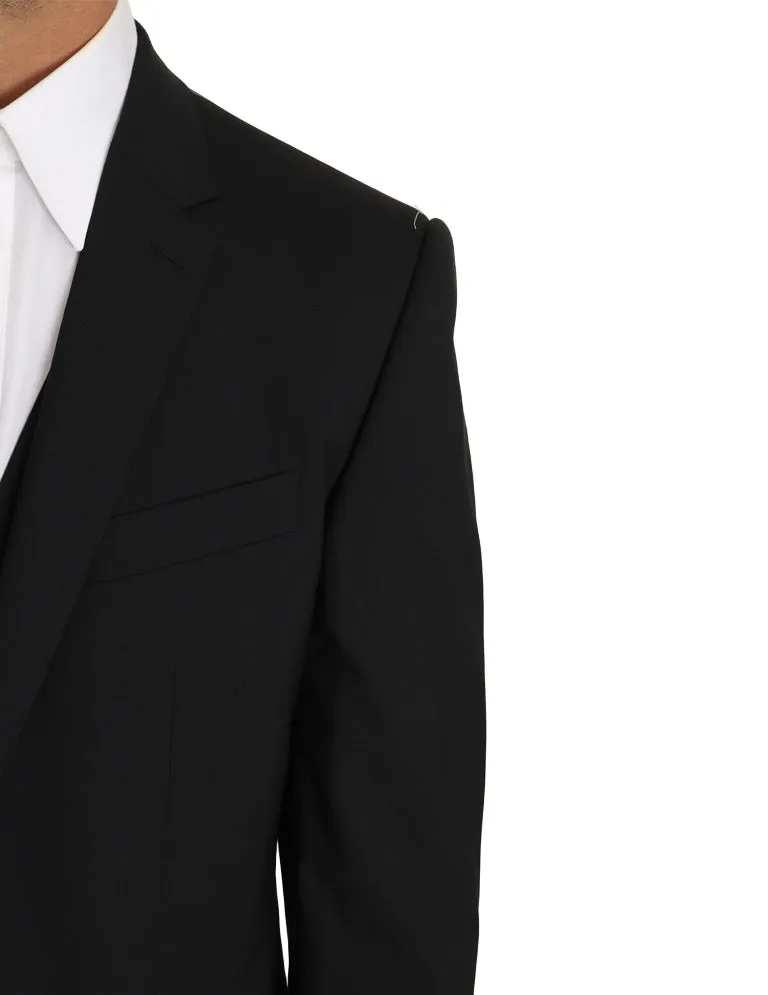 Blazer Vest 2 Piece Black Wool MARTINI