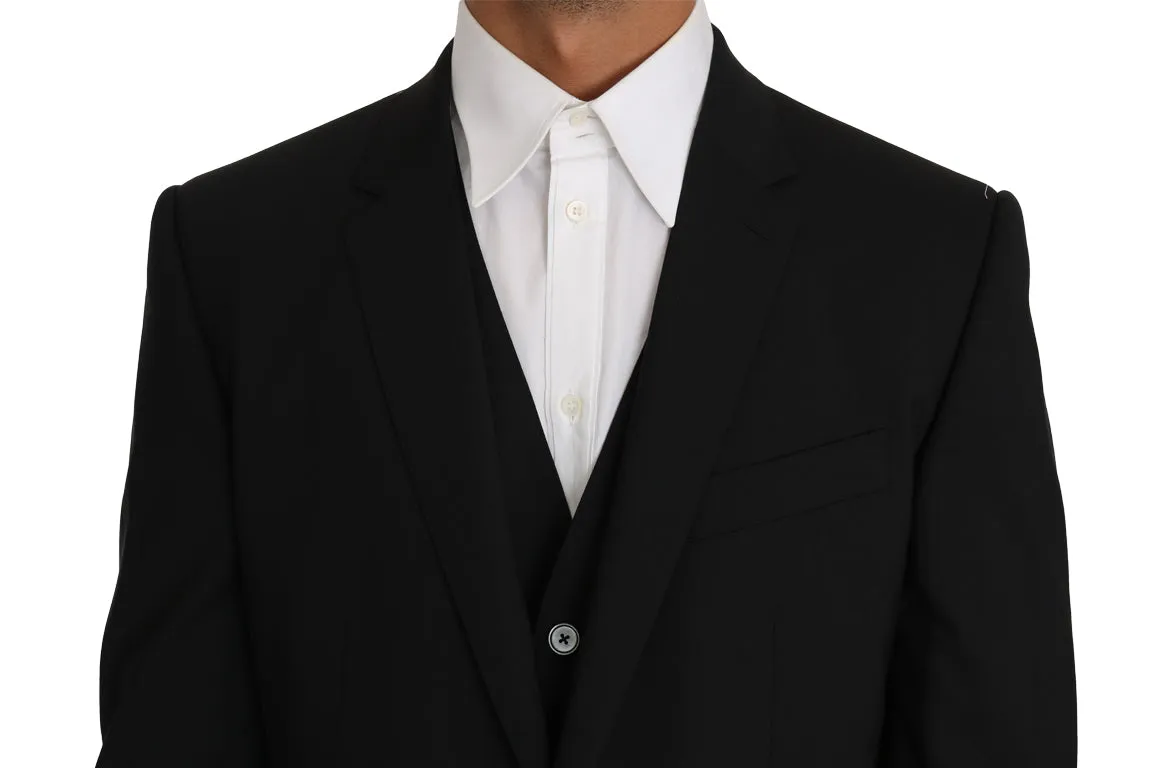 Blazer Vest 2 Piece Black Wool MARTINI