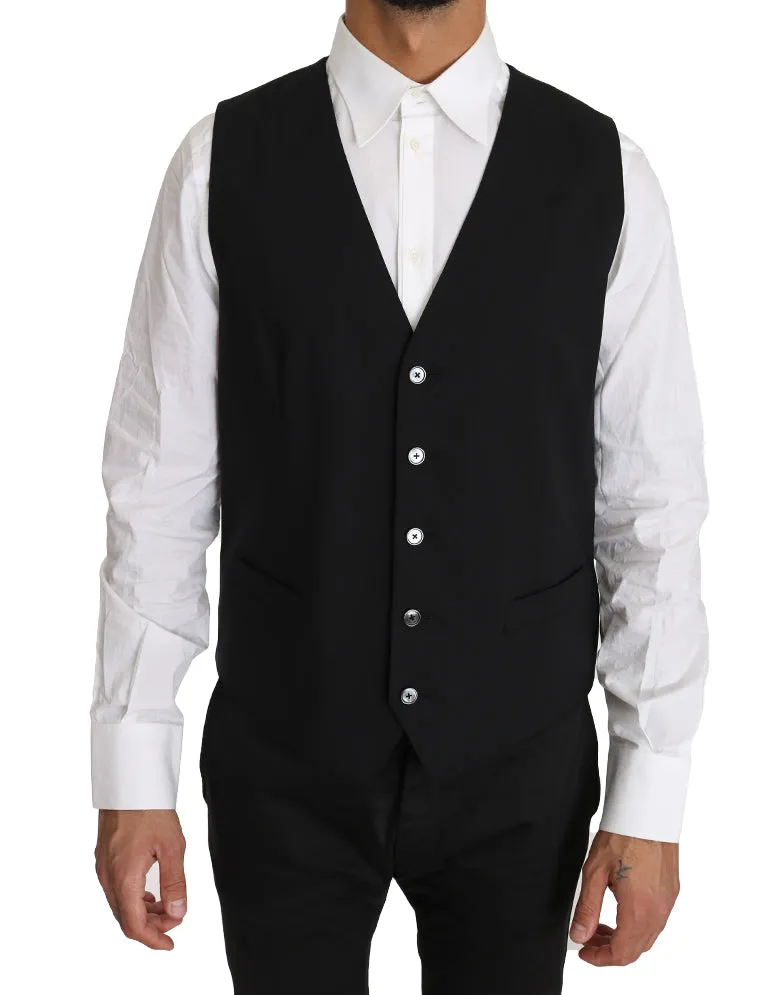 Blazer Vest 2 Piece Black Wool MARTINI