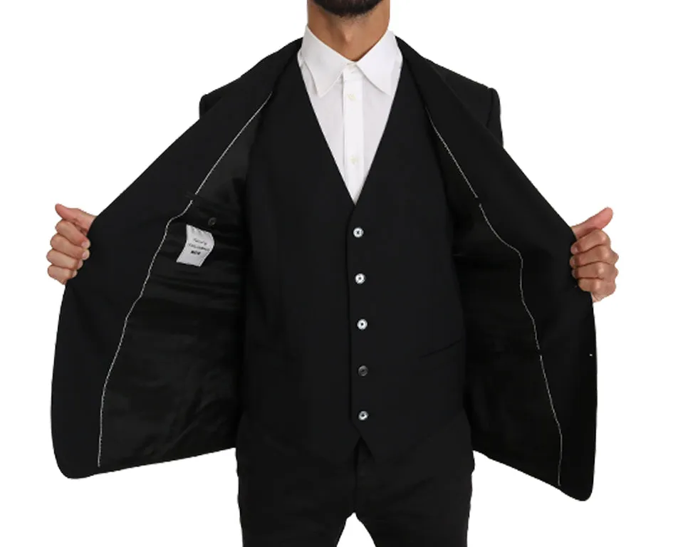 Blazer Vest 2 Piece Black Wool MARTINI