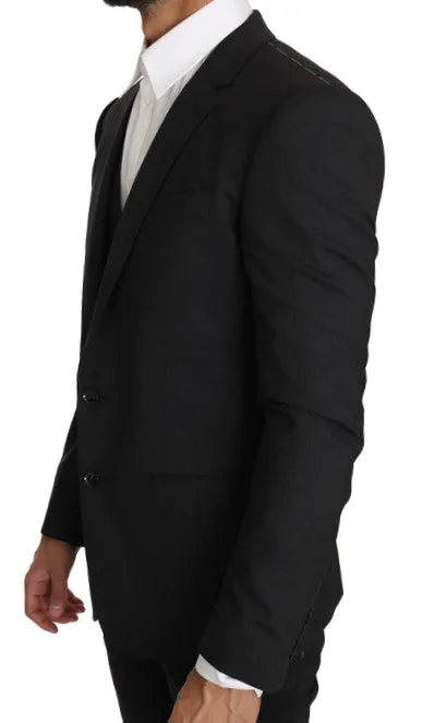 Blazer Vest 2 Piece Gray Wool MARTINI