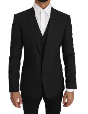 Blazer Vest 2 Piece Gray Wool MARTINI