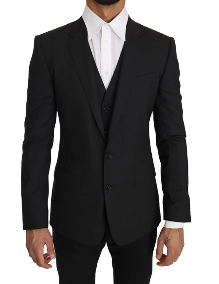 Blazer Vest 2 Piece Gray Wool MARTINI