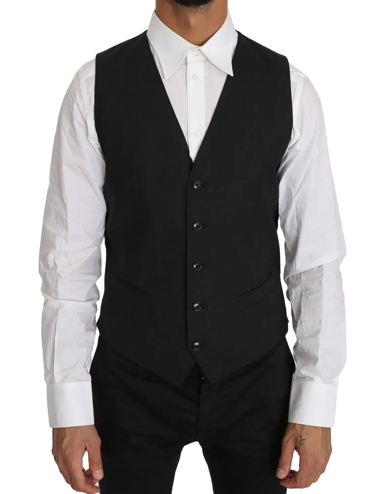 Blazer Vest 2 Piece Gray Wool MARTINI