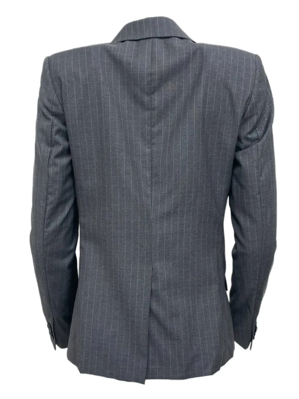 BLK DNM Women's Fine Charcoal Pinstripe Wool Blazer 27 Size 36 NWT