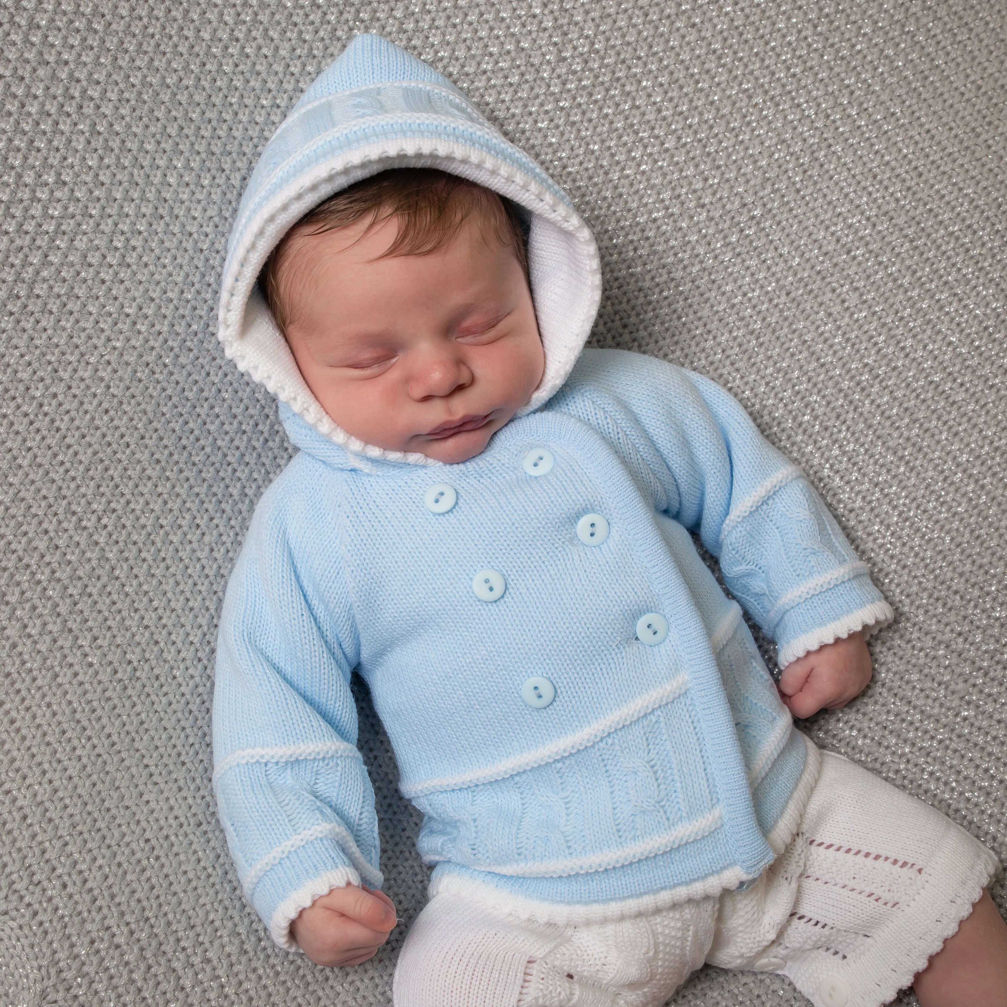 Blue & White Knitted Jacket