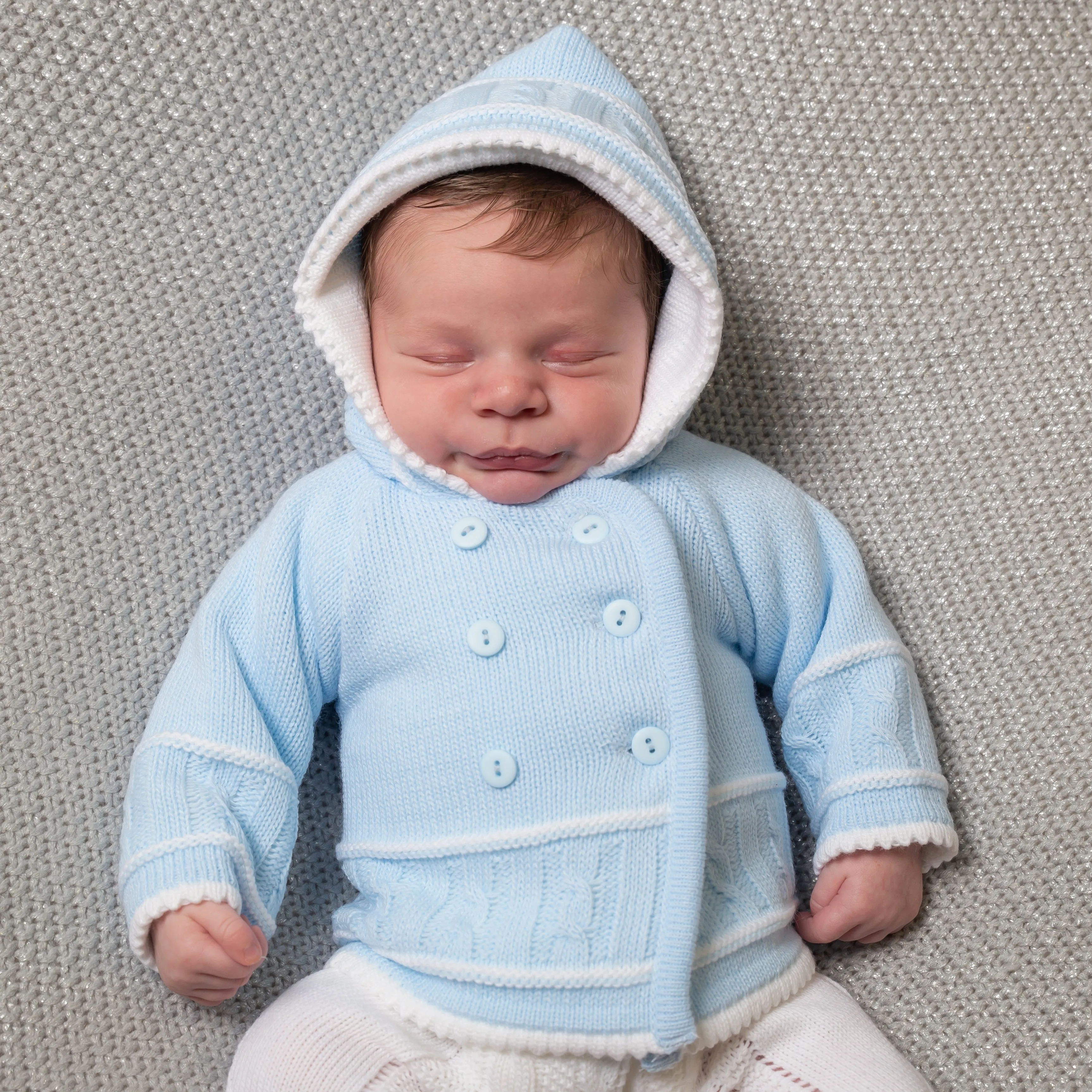 Blue & White Knitted Jacket