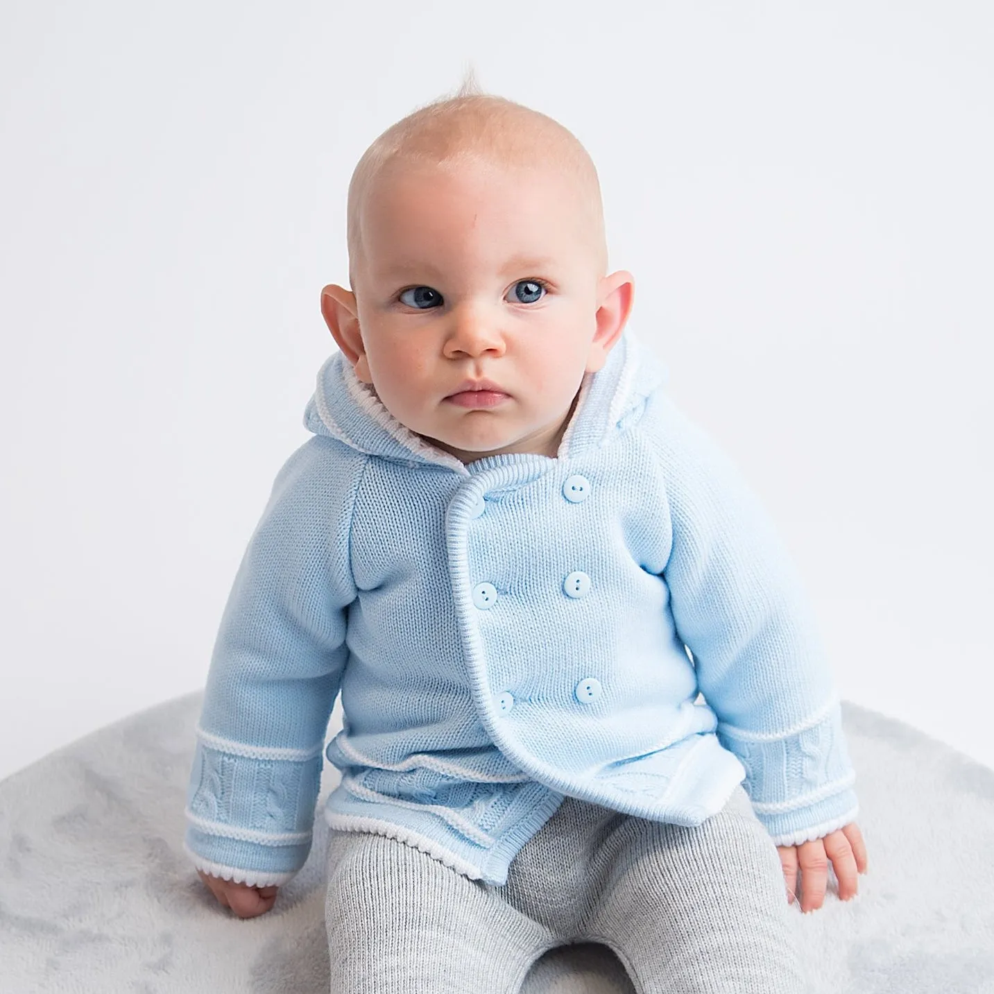 Blue & White Knitted Jacket