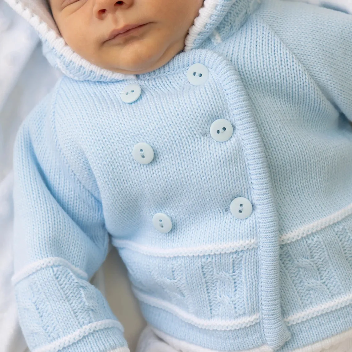 Blue & White Knitted Jacket