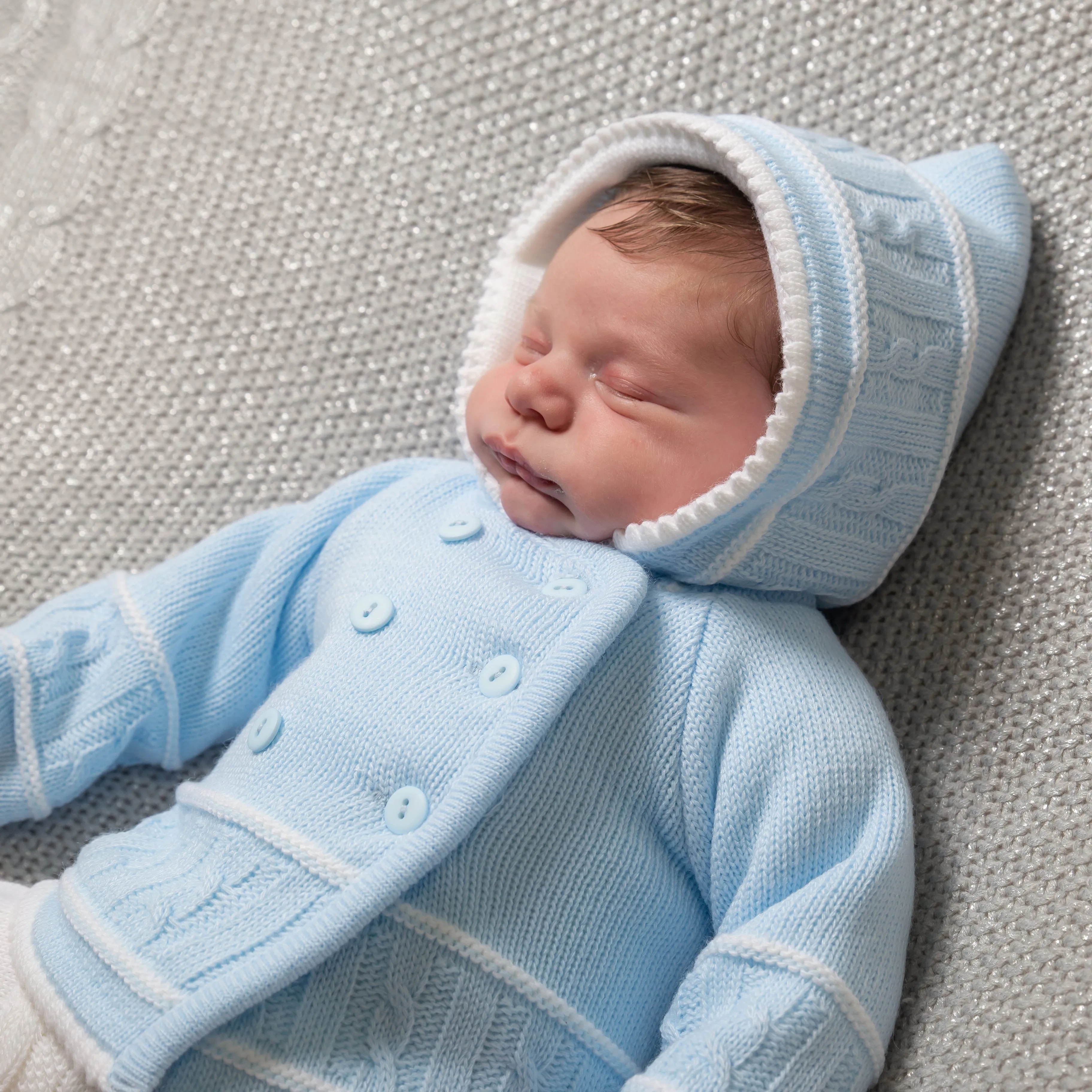 Blue & White Knitted Jacket