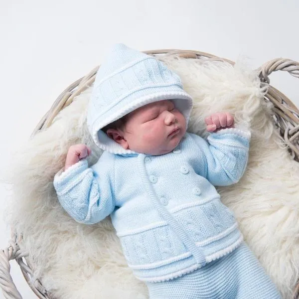 Blue & White Knitted Jacket