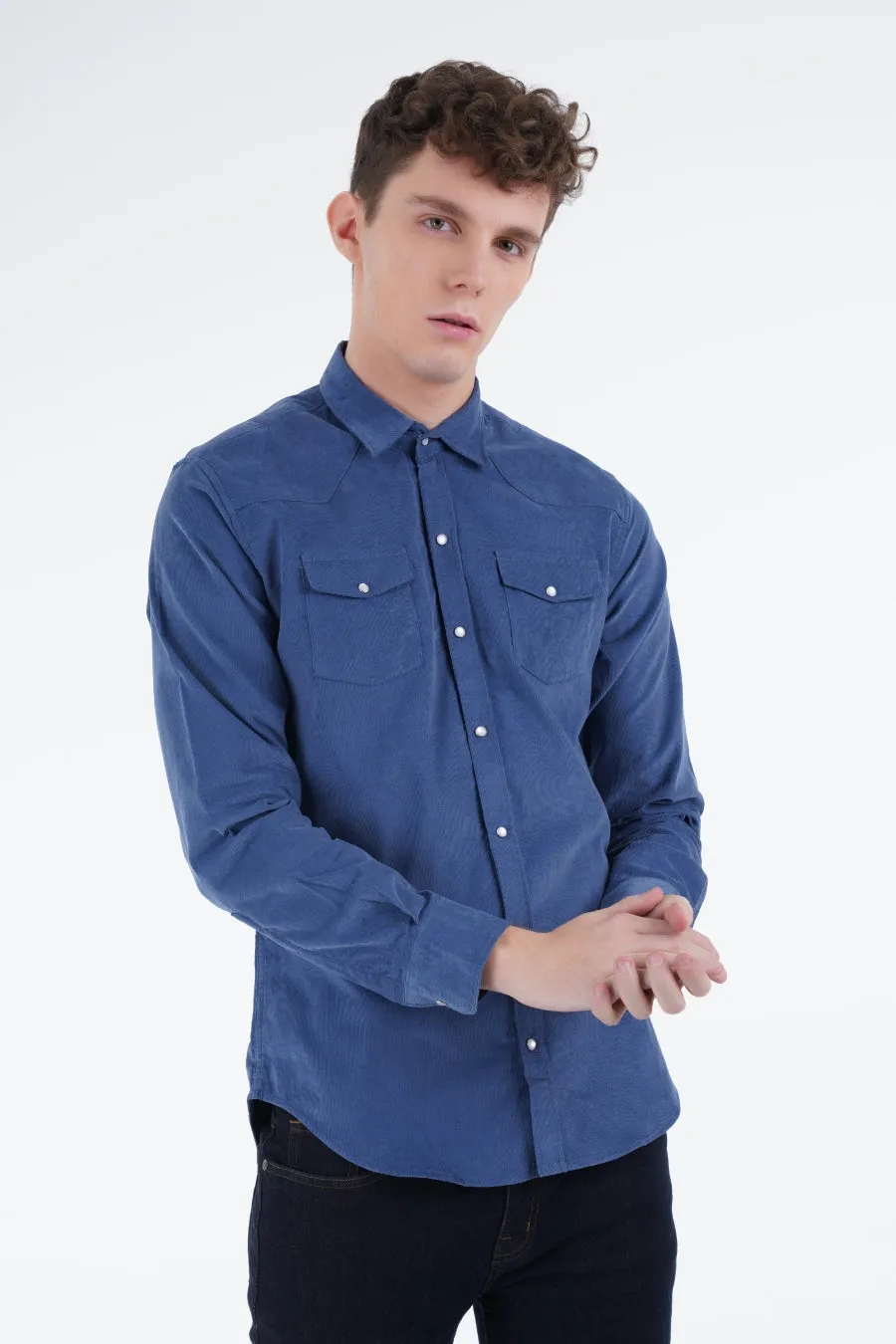 Blue Corduroy Shirt