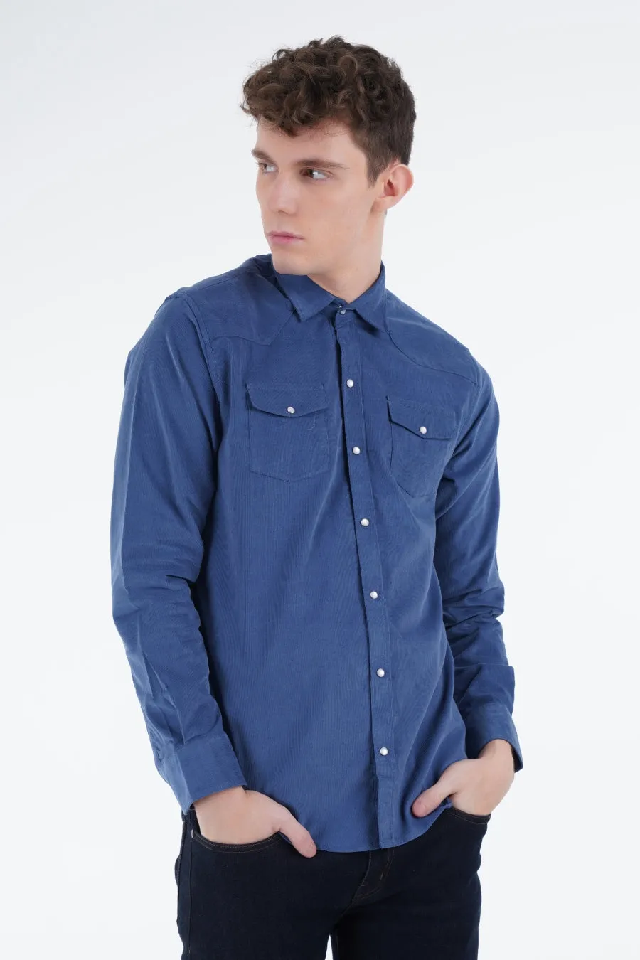 Blue Corduroy Shirt
