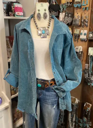 Blue Corduroy Top
