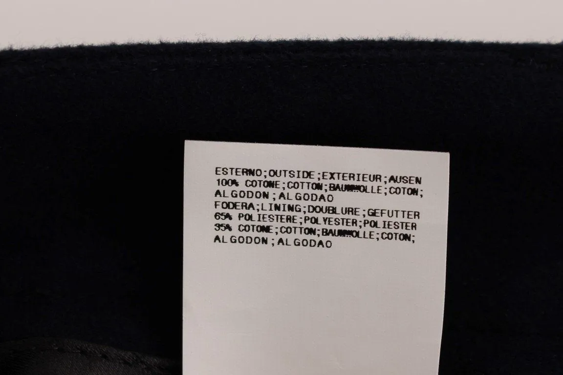 Blue Cotton Cargo Straight Fit Pants