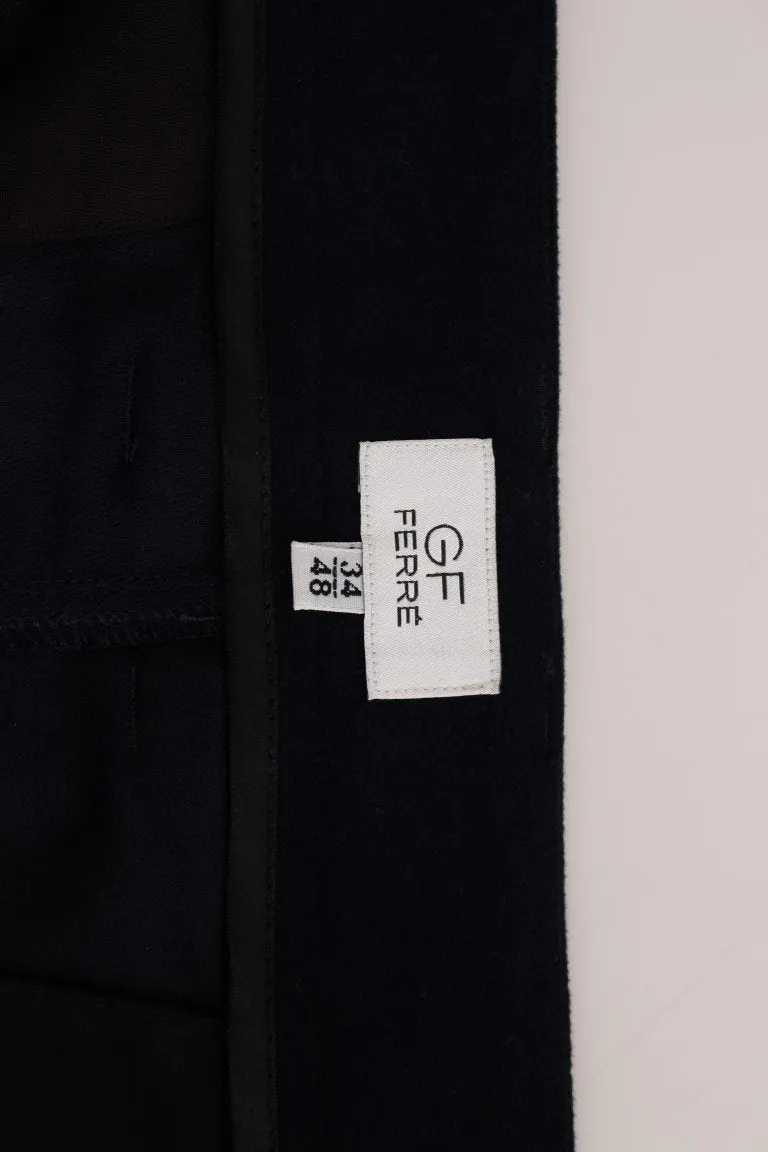 Blue Cotton Cargo Straight Fit Pants
