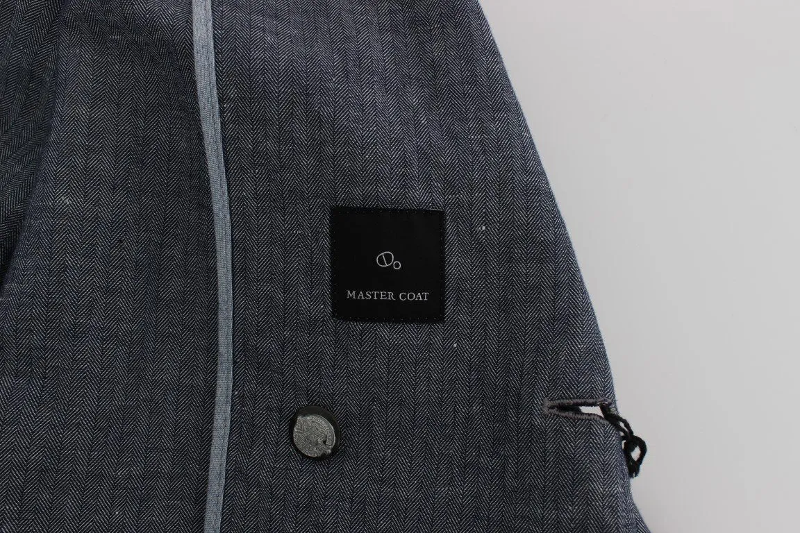 Blue Double Breasted Regular Fit Blazer