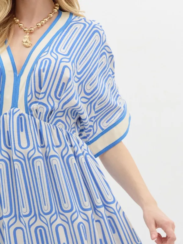 Blue Geo Maxi Dress