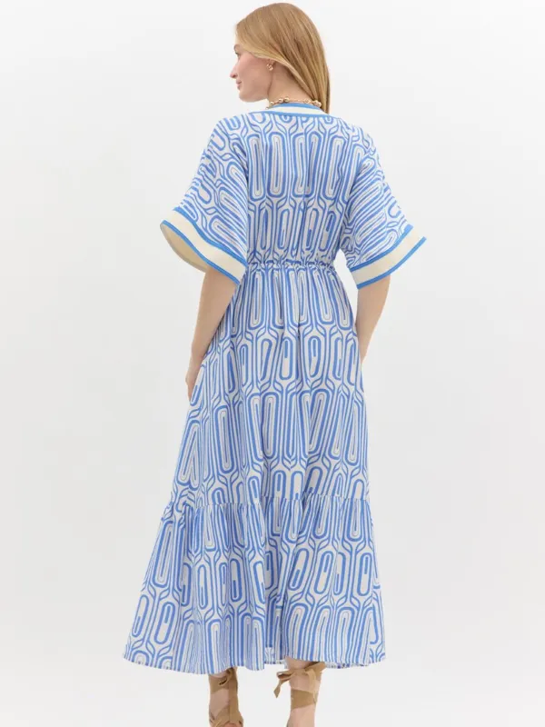 Blue Geo Maxi Dress