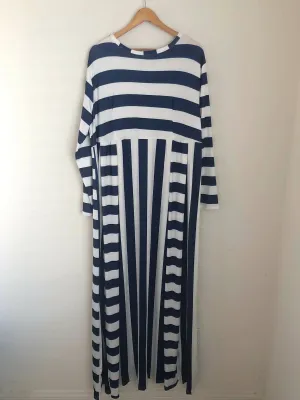 Blue stripe maxi dress