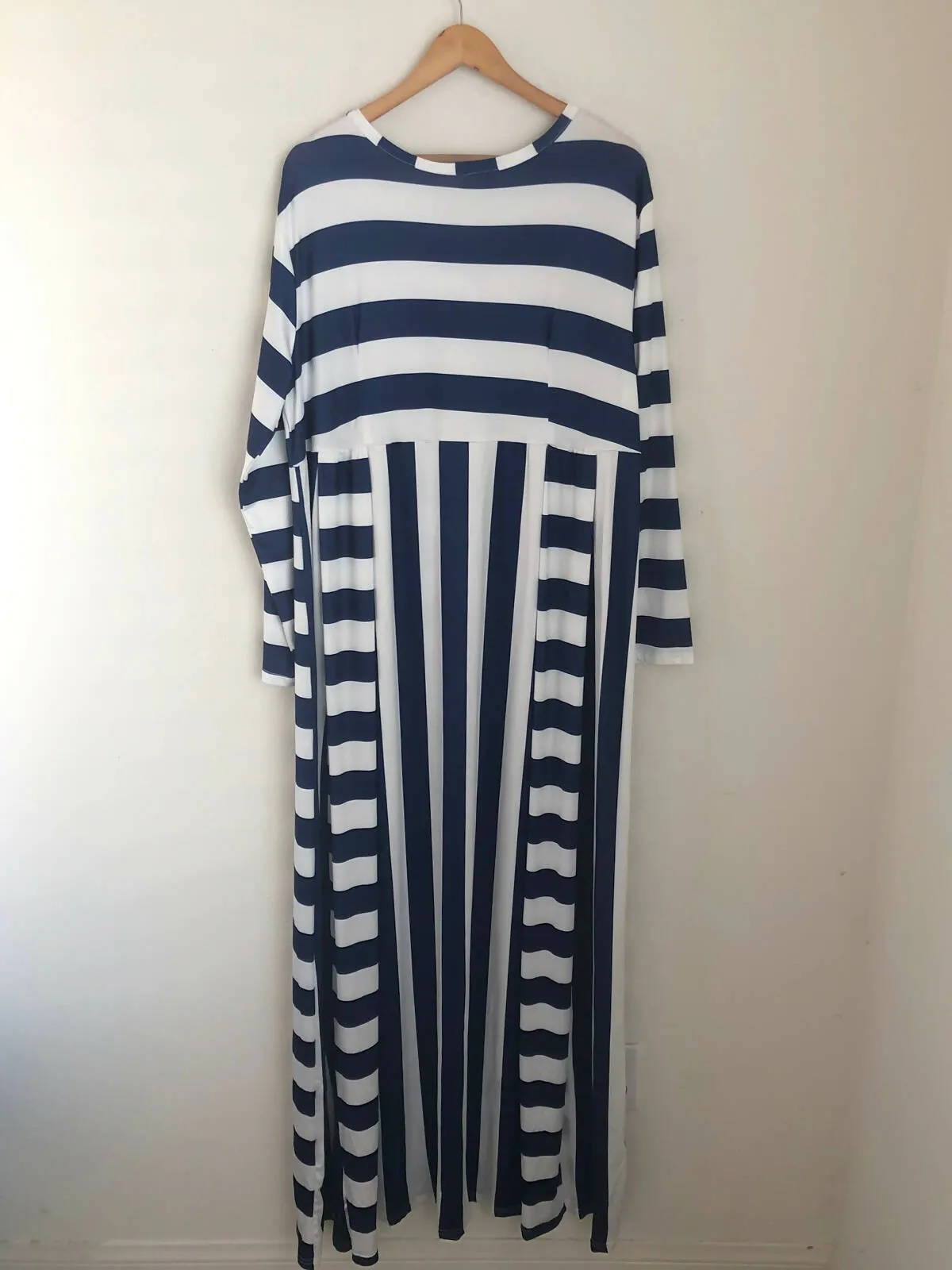 Blue stripe maxi dress