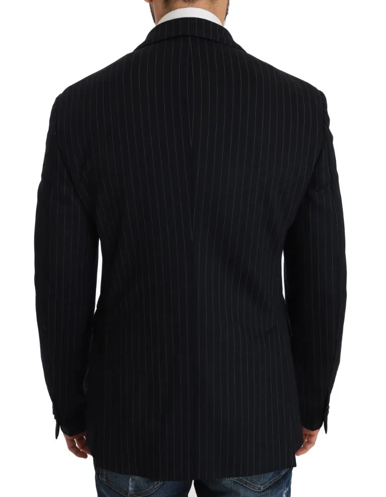 Blue Striped Royal Crown Blazer Jacket